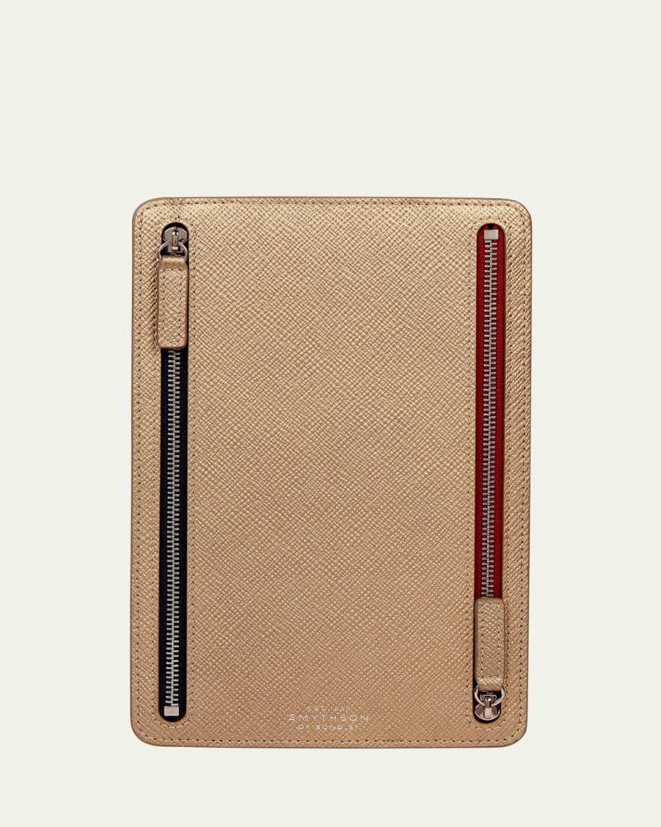 Metallic Leather Multi-Zip Case